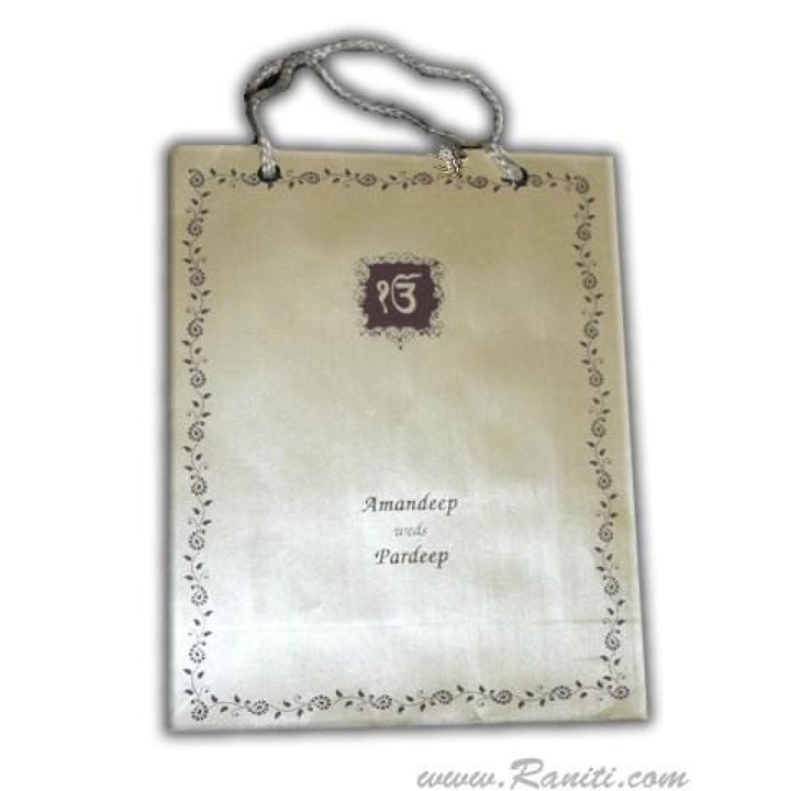 Elegant Personalized Paper Bag - Custom Wedding Gift bags AMGB-4 freeshipping - Raniti LLC - Custom Invitations & Stationery