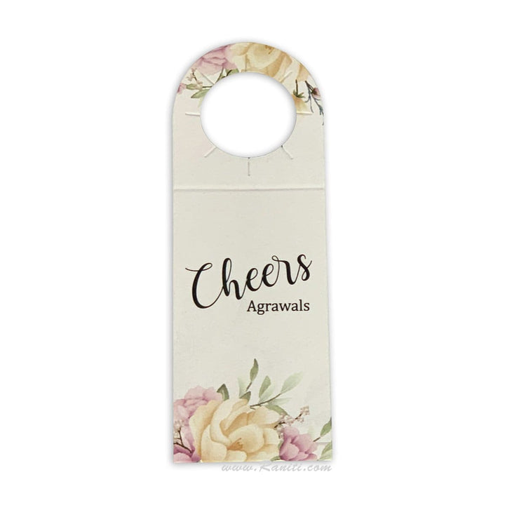 Floral Classic Custom Wine Bottle Neck Tags Personalized for Favors | Gift Tags for Wine Bottles AMWT-4 freeshipping - Raniti LLC - Custom Invitations & Stationery