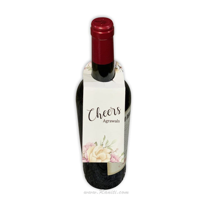 Floral Classic Custom Wine Bottle Neck Tags Personalized for Favors | Gift Tags for Wine Bottles AMWT-4 freeshipping - Raniti LLC - Custom Invitations & Stationery