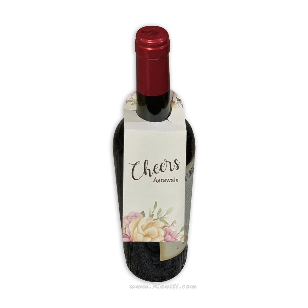 Floral Classic Custom Wine Bottle Neck Tags Personalized for Favors | Gift Tags for Wine Bottles AMWT-4 freeshipping - Raniti LLC - Custom Invitations & Stationery