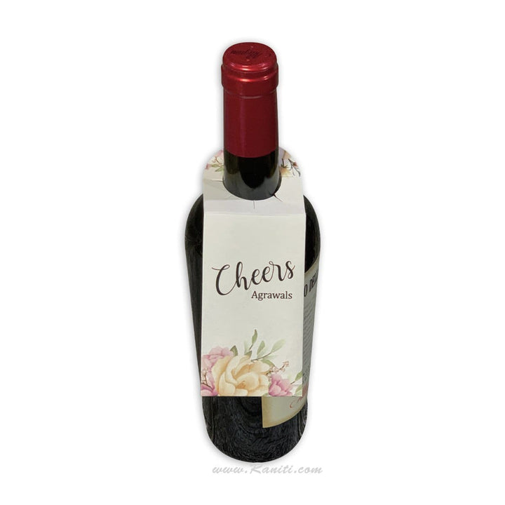 Floral Classic Custom Wine Bottle Neck Tags Personalized for Favors | Gift Tags for Wine Bottles AMWT-4 freeshipping - Raniti LLC - Custom Invitations & Stationery