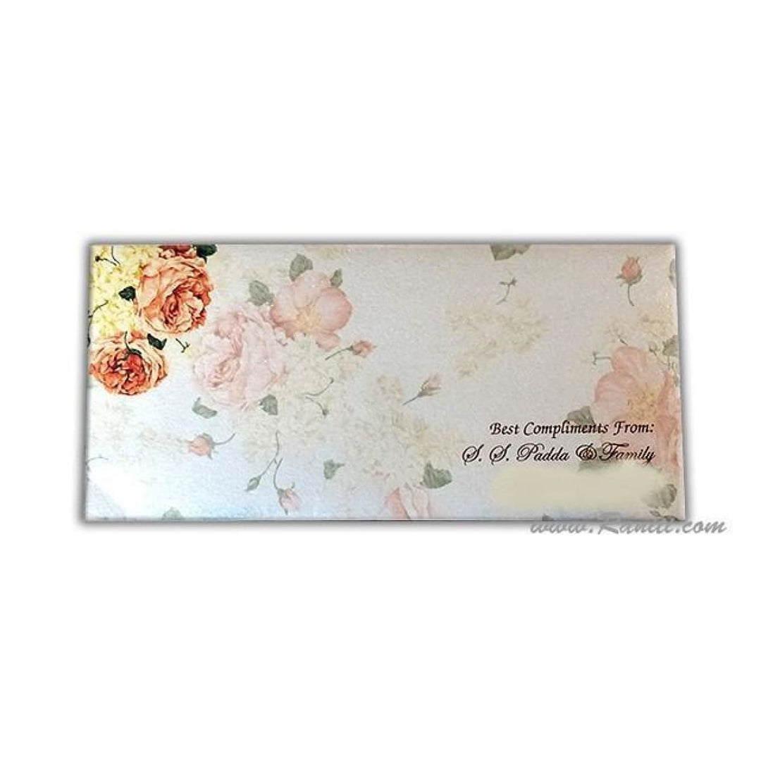 Floral Theme Custom and Personalized Money Gift Check Envelope AME-24 freeshipping - Raniti LLC - Custom Invitations & Stationery