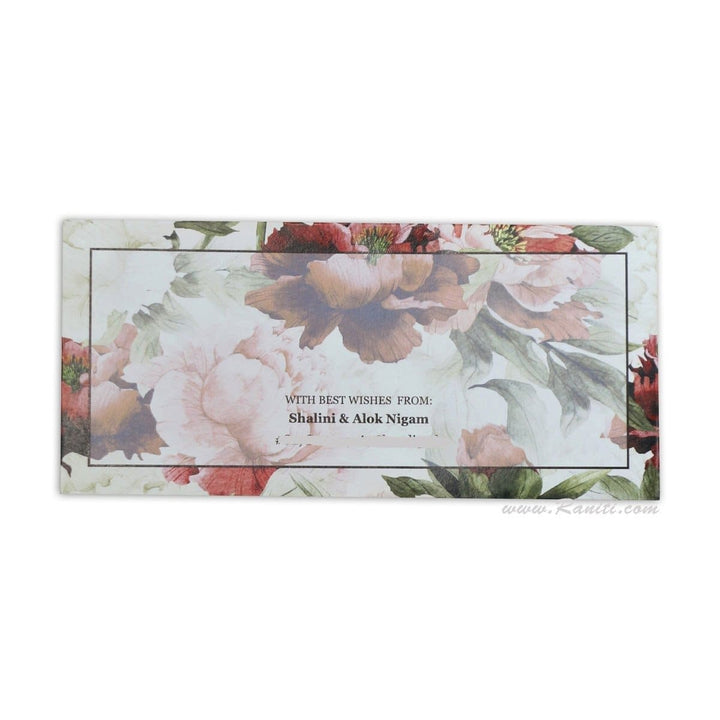 Floral Theme Custom and Personalized Money Gift Check Envelope AME-54 freeshipping - Raniti LLC - Custom Invitations & Stationery