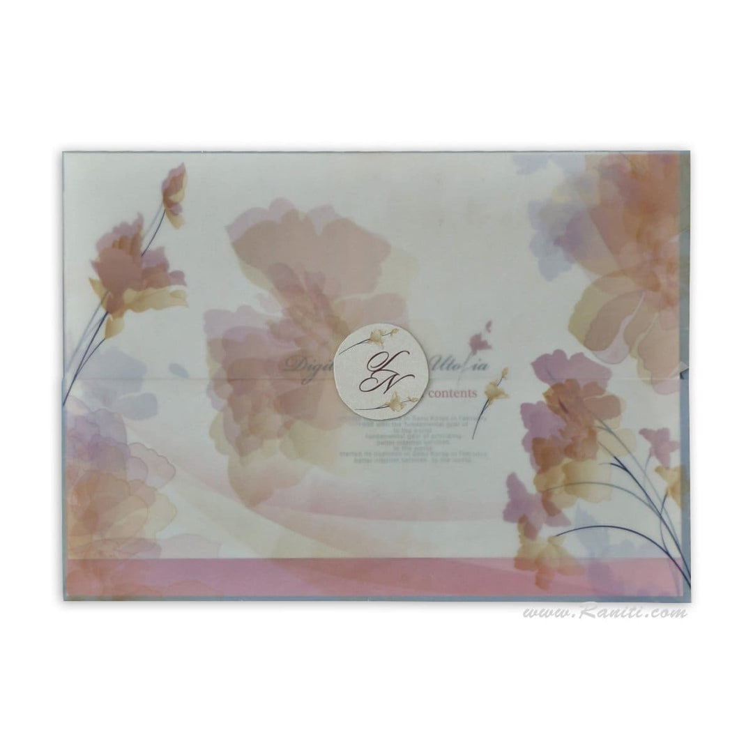 Floral Theme Custom Translucent Vellum Folder Classic Invitation Card with Matching Inserts AM-290 freeshipping - Raniti LLC - Custom Invitations & Stationery