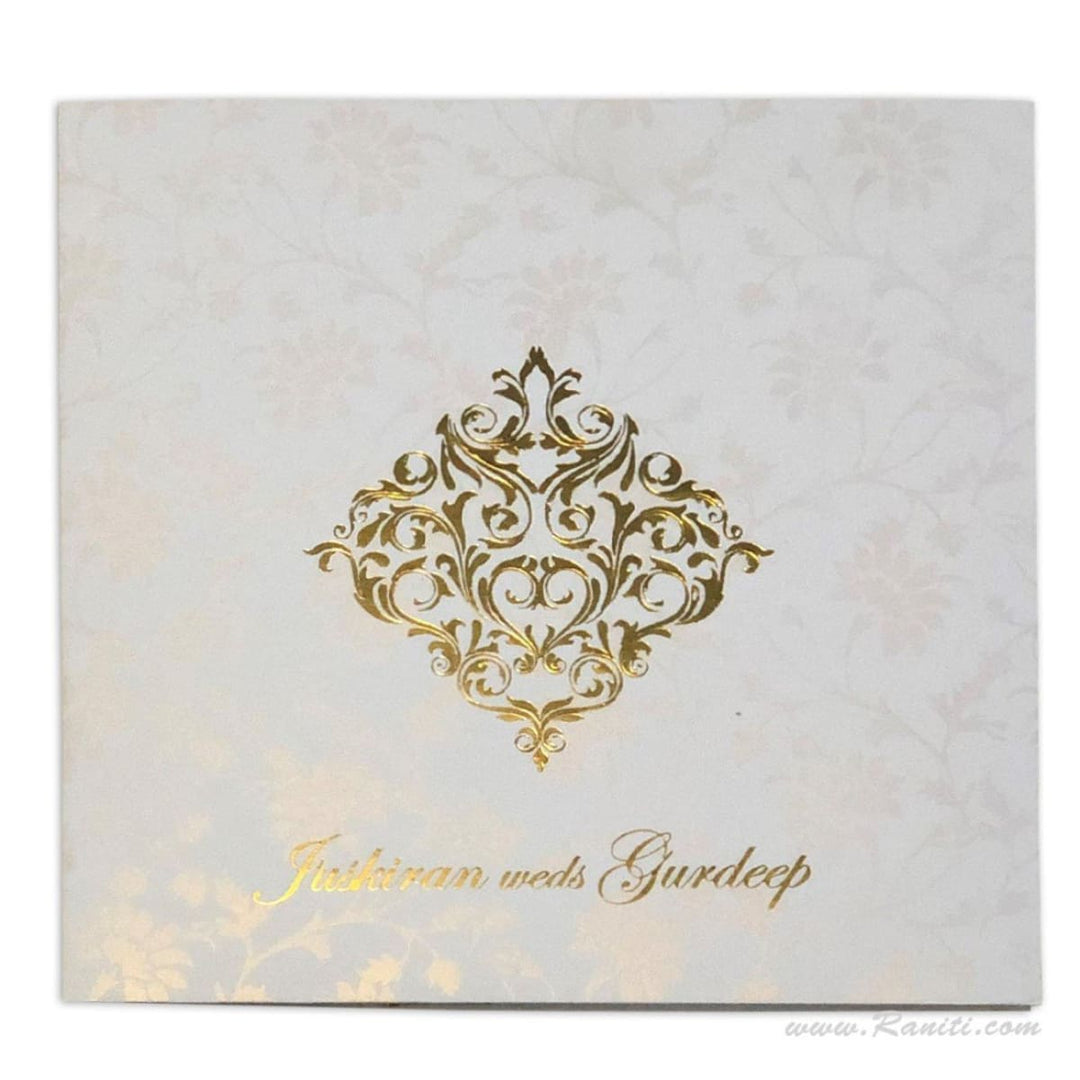 Foil Print Monogram Custom Invitation Card with Multiple Inserts | White Wedding Custom Invitation Card AM-428 freeshipping - Raniti LLC - Custom Invitations & Stationery