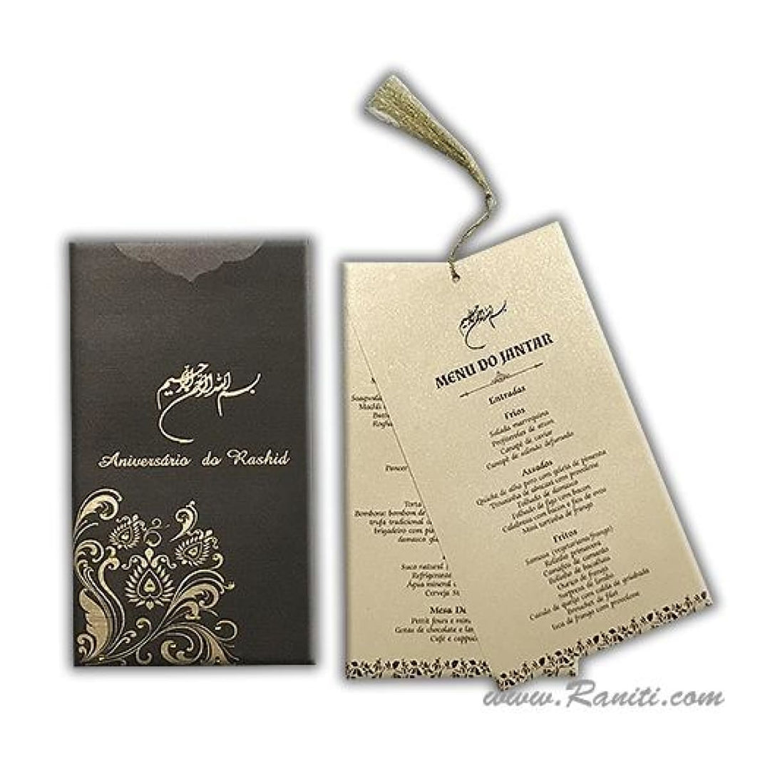 Folder Style Brazilian 60th Birthday Dinner Menu Card AMMC-22 freeshipping - Raniti LLC - Custom Invitations & Stationery