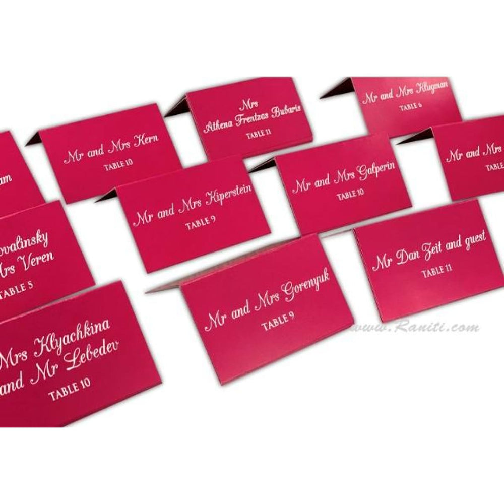 Fuchsia Pink Place Escort Cards Custom | Wedding Place Cards | Seating Name Cards for Receptions, Parties, Events AMPC-19 freeshipping - Raniti LLC - Custom Invitations & Stationery