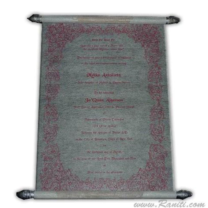 Fuchsia Pink Quinceañera, Bat Mitzvah Custom Scroll Invitation Card AMSC-8 freeshipping - Raniti LLC - Custom Invitations & Stationery