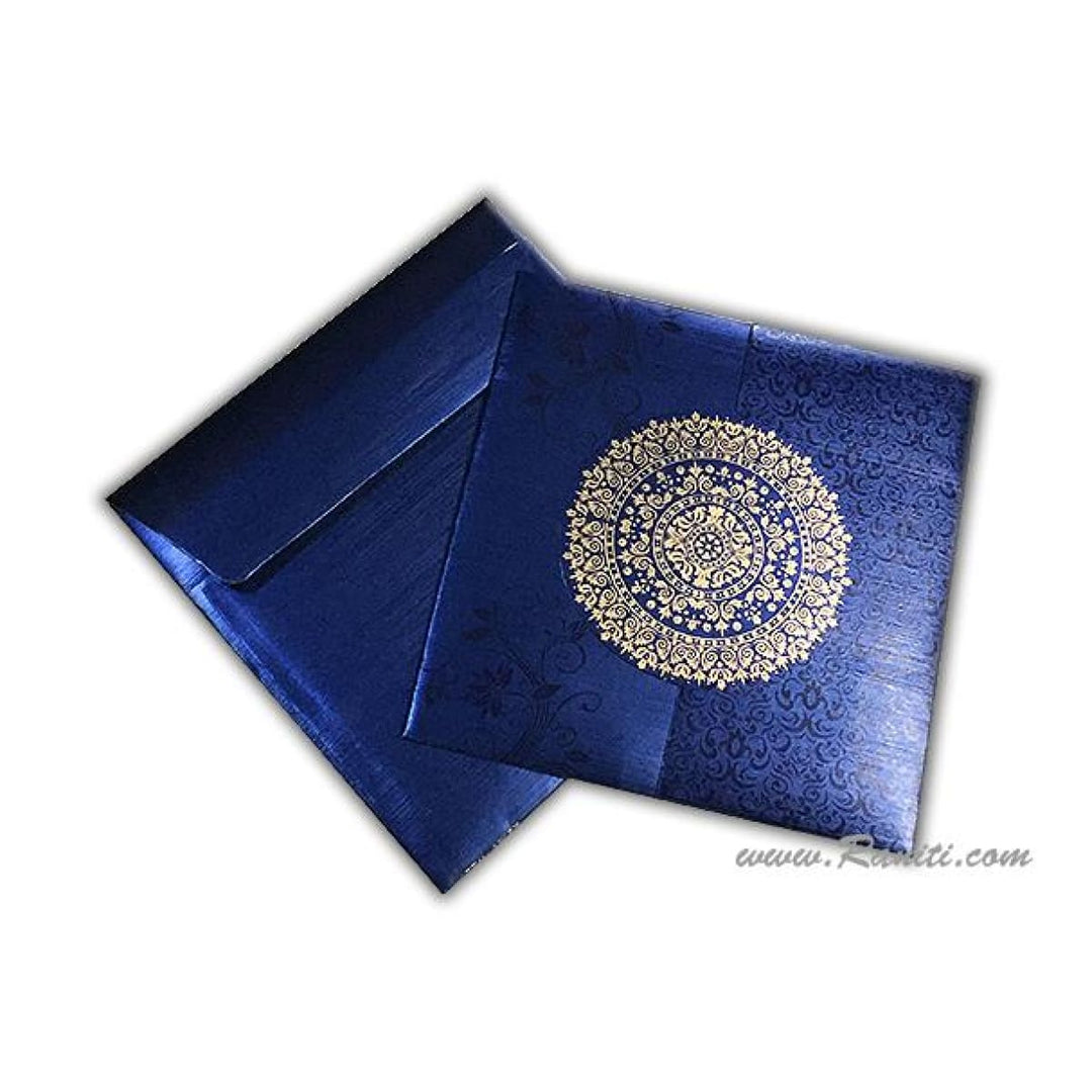 Gatefold His and Her Blue and Golden Custom Invitation Card, Bride & Groom Invitation AM-209 freeshipping - Raniti LLC - Custom Invitations & Stationery