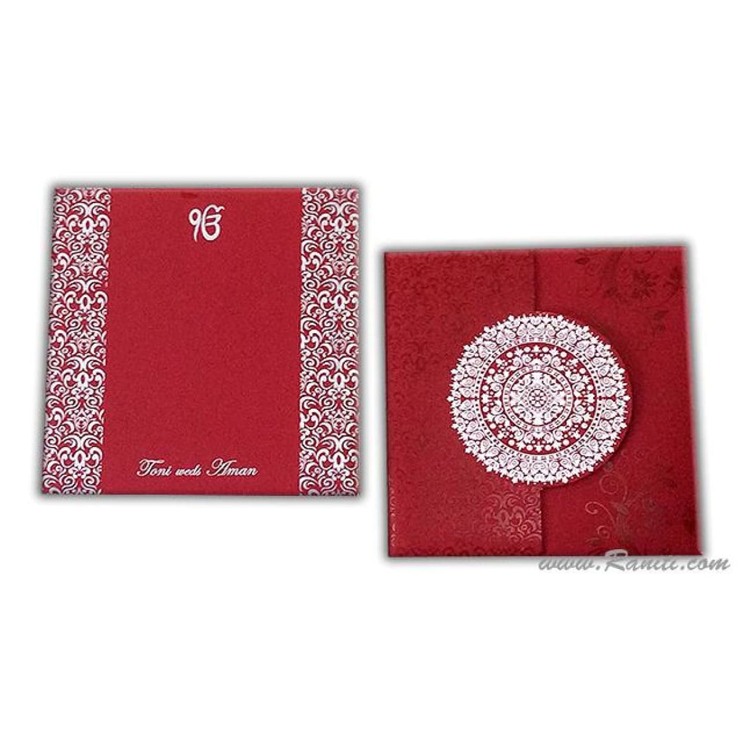 Gatefold His and Her Red and Silver Custom Invitation Card, Bride & Groom Invitation AM-232 freeshipping - Raniti LLC - Custom Invitations & Stationery