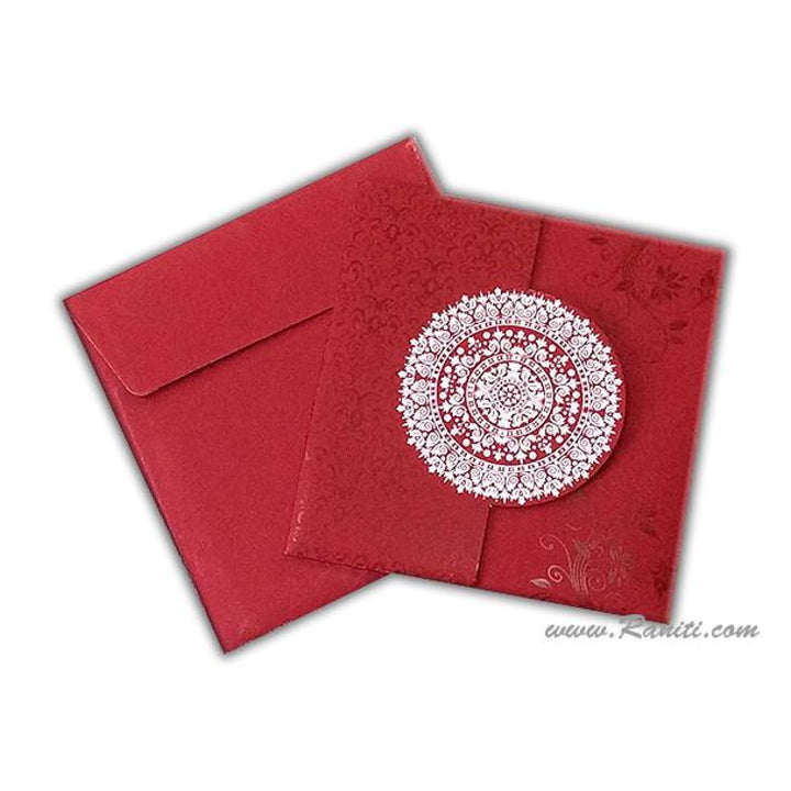 Gatefold His and Her Red and Silver Custom Invitation Card, Bride & Groom Invitation AM-232 freeshipping - Raniti LLC - Custom Invitations & Stationery