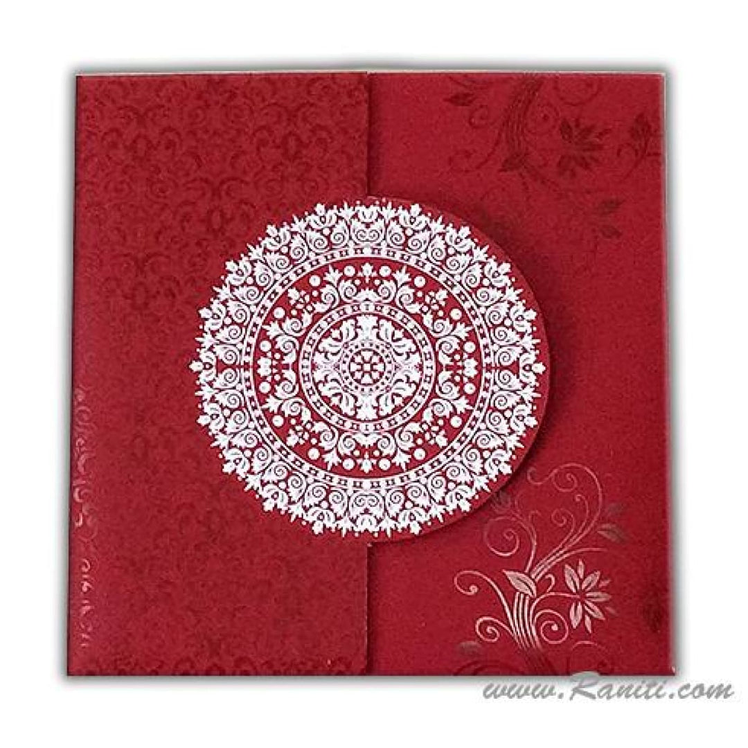 Gatefold His and Her Red and Silver Custom Invitation Card, Bride & Groom Invitation AM-232 freeshipping - Raniti LLC - Custom Invitations & Stationery