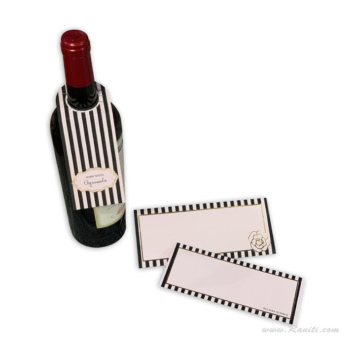 Geometric Custom Wine Bottle Neck Tags Personalized for Favors | Gift Tags for Wine Bottles ACWT-11 freeshipping - Raniti LLC - Custom Invitations & Stationery