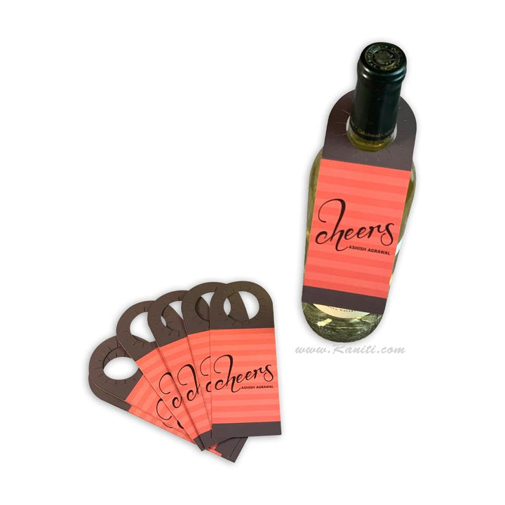 Geometric Design Custom Wine Bottle Neck Tags Personalized for Favors | Gift Tags for Wine Bottles ACWT-9 freeshipping - Raniti LLC - Custom Invitations & Stationery