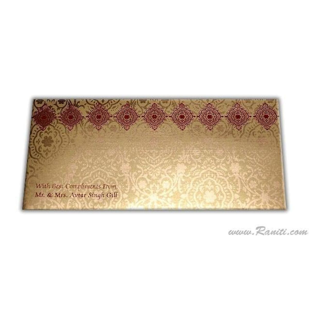 Gold and Red Custom Personalized Money Gift Check Envelope AME-26 freeshipping - Raniti LLC - Custom Invitations & Stationery