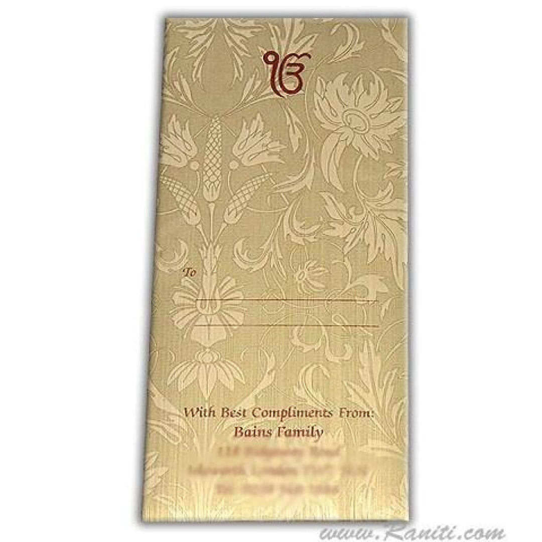 Gold Custom Personalized Money Gift Check Envelope AME-40 freeshipping - Raniti LLC - Custom Invitations & Stationery