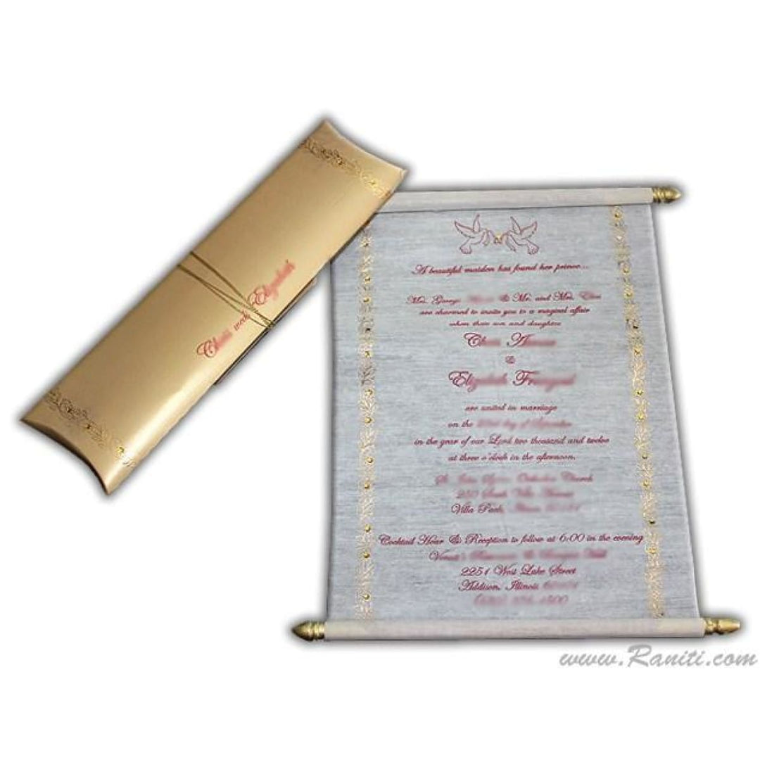 Gold Foil Print Custom Scroll Invitation Card AMSC-13 freeshipping - Raniti LLC - Custom Invitations & Stationery