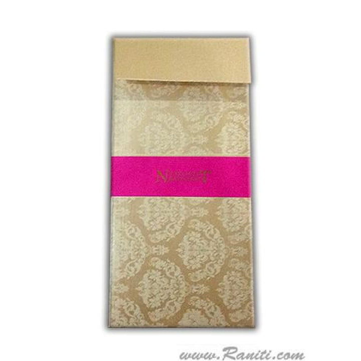 Gold Pink Damask Print Custom Personalized Money Gift Check Envelope AME-53 freeshipping - Raniti LLC - Custom Invitations & Stationery