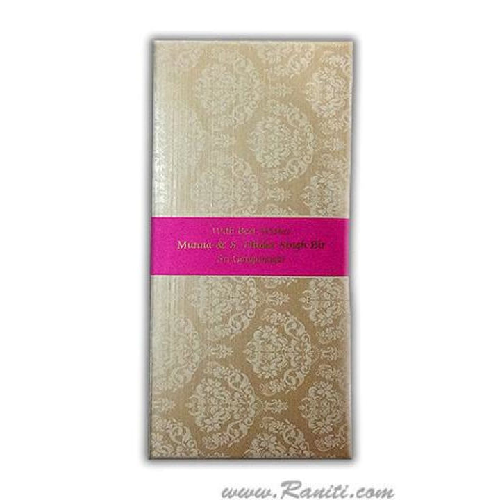 Gold Pink Damask Print Custom Personalized Money Gift Check Envelope AME-53 freeshipping - Raniti LLC - Custom Invitations & Stationery