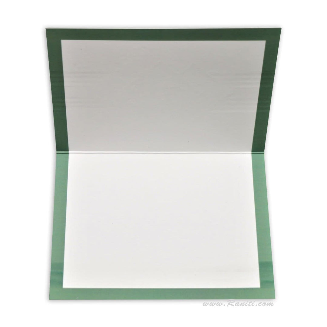 Green and White Geometric Design Custom Personalized Classic Folded Note Cards Gift Tag Cards with Envelope | Pack of 25-50 and 100 Note Cards ACNC-3 freeshipping - Raniti LLC - Custom Invitations & Stationery
