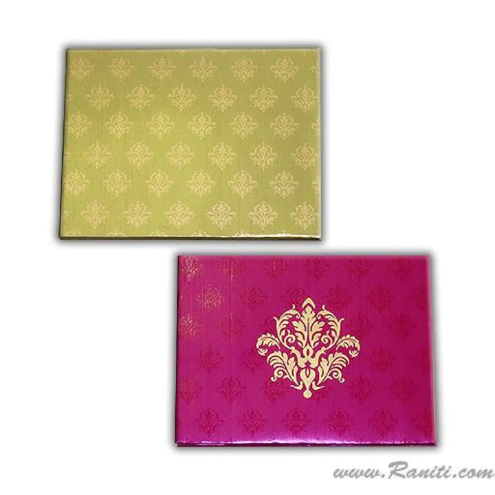 Heavy Back Custom Invitation Card with Damask Print, Monogram and Multicolored Inserts | Luxury Invitation Card Online  AMH-2 freeshipping - Raniti LLC - Custom Invitations & Stationery