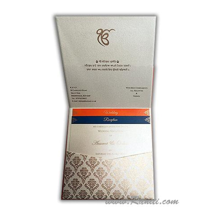 His and Her 6 x 6 Orange and White Custom Invitation Card, Bride & Groom Set Custom Wedding Invitation Card AM-202 freeshipping - Raniti LLC - Custom Invitations & Stationery