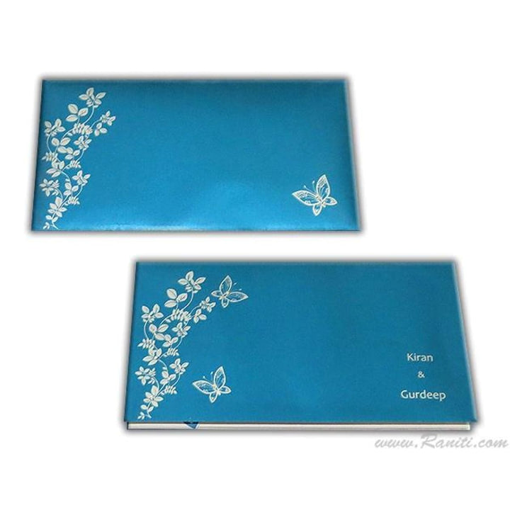 His and Her Blue and White Butterfly Theme Custom Invitation Card, Bride & Groom Set Custom Invitation AM-620 freeshipping - Raniti LLC - Custom Invitations & Stationery