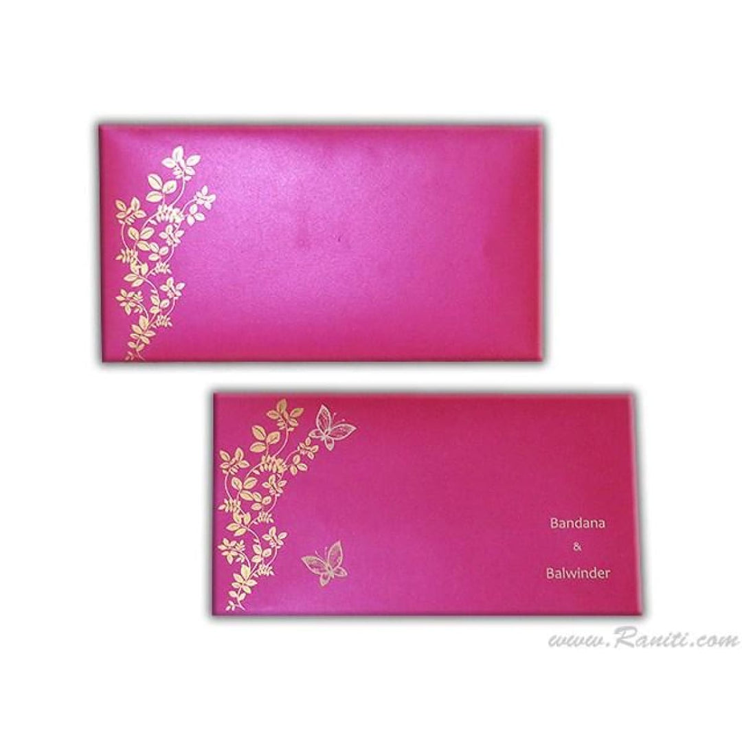 His and Her Fuchsia Pink Butterfly Theme Custom Invitation Card, Bride & Groom Set Custom Invitation AM-581 freeshipping - Raniti LLC - Custom Invitations & Stationery