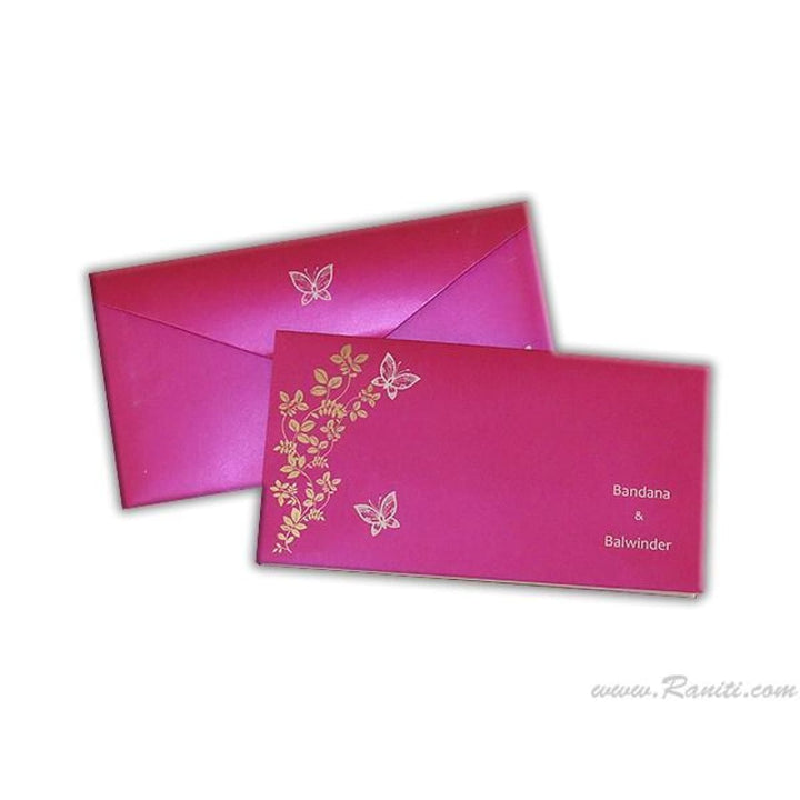 His and Her Fuchsia Pink Butterfly Theme Custom Invitation Card, Bride & Groom Set Custom Invitation AM-581 freeshipping - Raniti LLC - Custom Invitations & Stationery