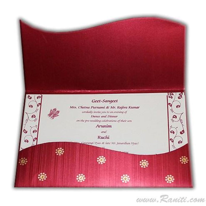 His and Her Red and White Custom Invitation Card with Stones, Bride & Groom Set Custom Invitation AM-303 freeshipping - Raniti LLC - Custom Invitations & Stationery