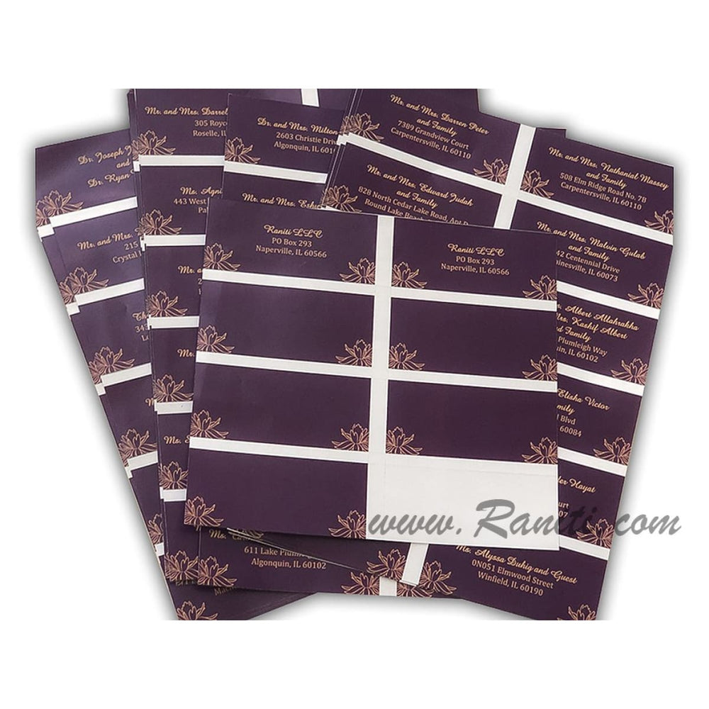 Individual Guest Address Custom Labels for Invitations Envelope AMGAL-5 freeshipping - Raniti LLC - Custom Invitations & Stationery