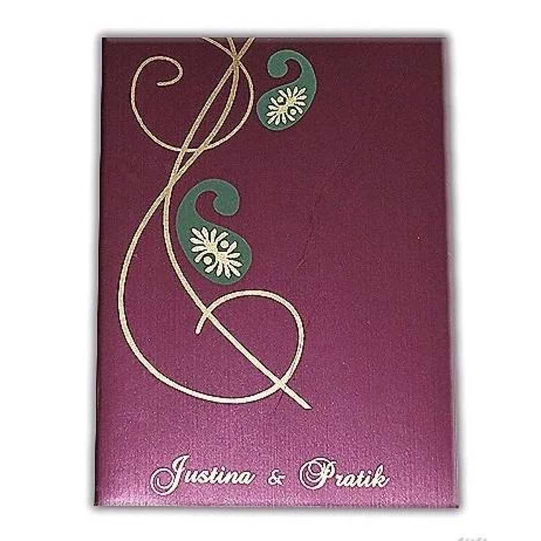 Interfaith Wedding His & Her Couple Set Invitations | Peacock & Paisley Design Purple Elegant Custom Invitation Card AM-524 freeshipping - Raniti LLC - Custom Invitations & Stationery