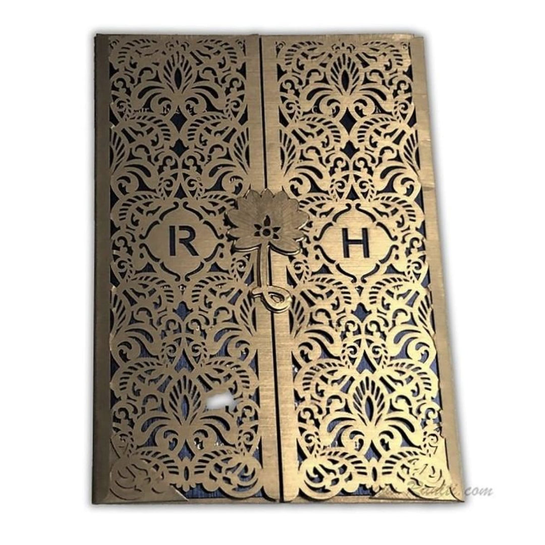 Laser Cut Golden Gate Fold Custom Invitation Card with White Cascading Inserts AML-360 freeshipping - Raniti LLC - Custom Invitations & Stationery