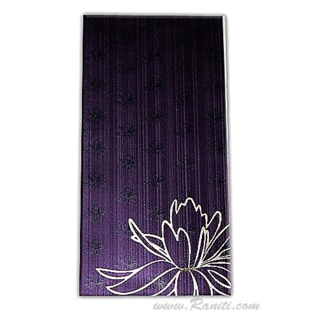 Lotus Theme Purple and Golden Custom Invitation card with Die Cut Pocket AM-9 freeshipping - Raniti LLC - Custom Invitations & Stationery