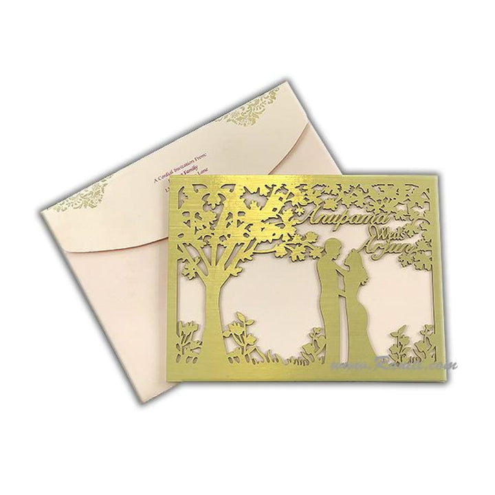 Gold Laser Cut & Blush Pink Luxury Wedding Invitation AML-314  | Raniti | high end wedding invitations