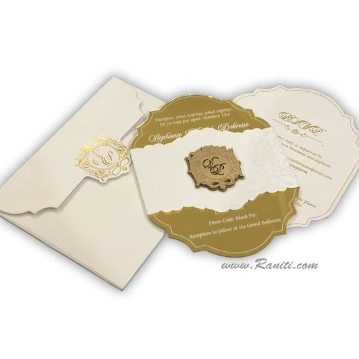 Mirror Acrylic Laser Cut Custom Luxury Invitation Card | Raniti | Custom Invitations & Stationery | invitations custom | luxury invitation card 