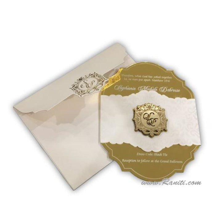 Mirror Acrylic Laser Cut Custom Luxury Invitation Card | Raniti  laser cut wedding invitations | 