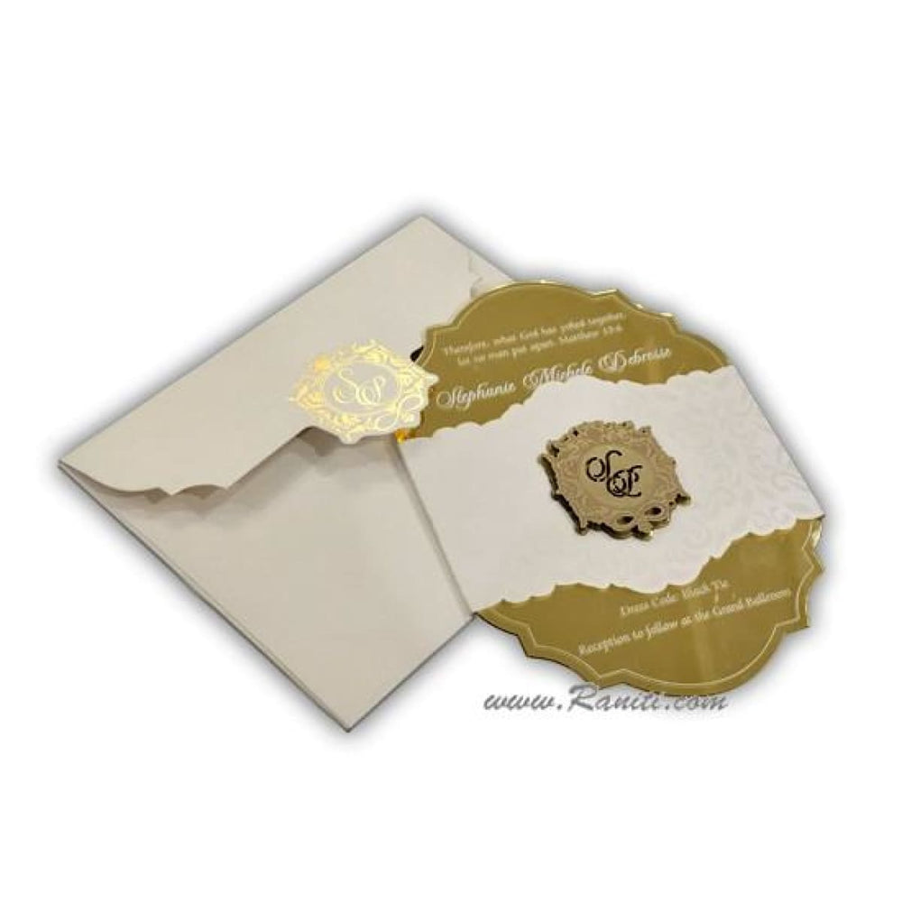 Mirror Acrylic Laser Cut Custom Luxury Invitation Card | Raniti | Custom Invitations & Stationery | laser cut wedding cards 