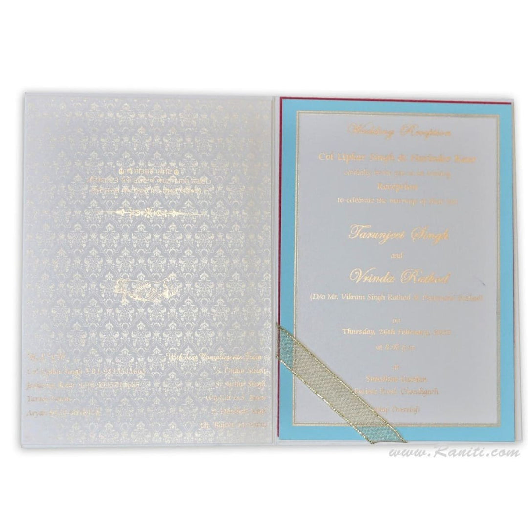 Monogram Foil Print Custom Invitation Card with Multiple Inserts | White Wedding Invitation Card AM-23 freeshipping - Raniti LLC - Custom Invitations & Stationery