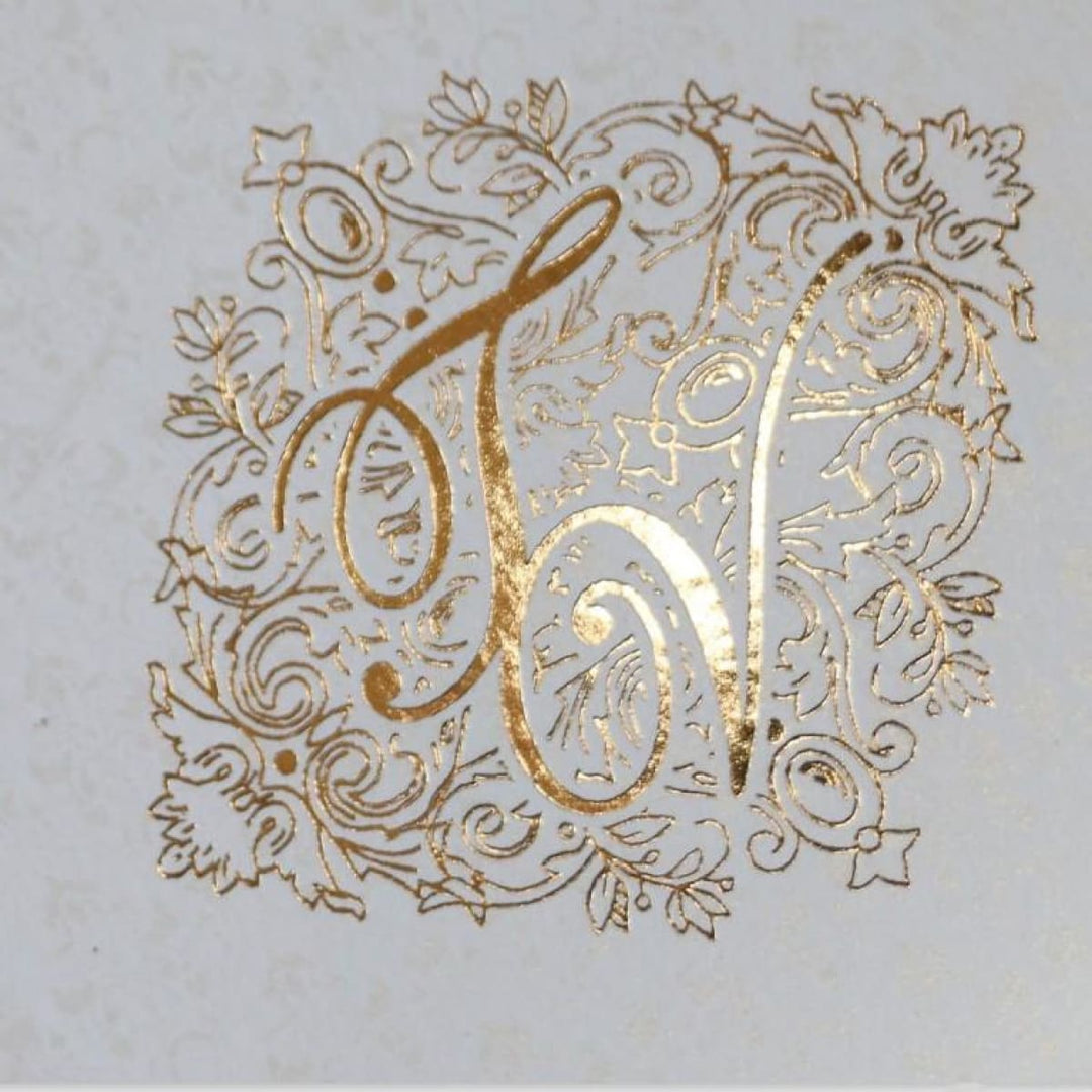 Monogram Foil Print Custom Invitation Card with Multiple Inserts | White Wedding Invitation Card AM-23 freeshipping - Raniti LLC - Custom Invitations & Stationery