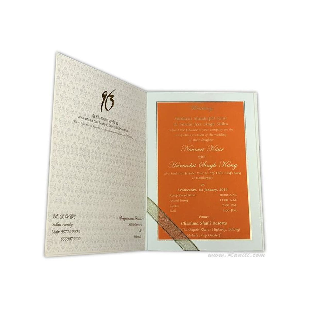 Monogram Foil Print Custom Invitation Card with Multiple Inserts | White Wedding Invitation Card AM-23 freeshipping - Raniti LLC - Custom Invitations & Stationery