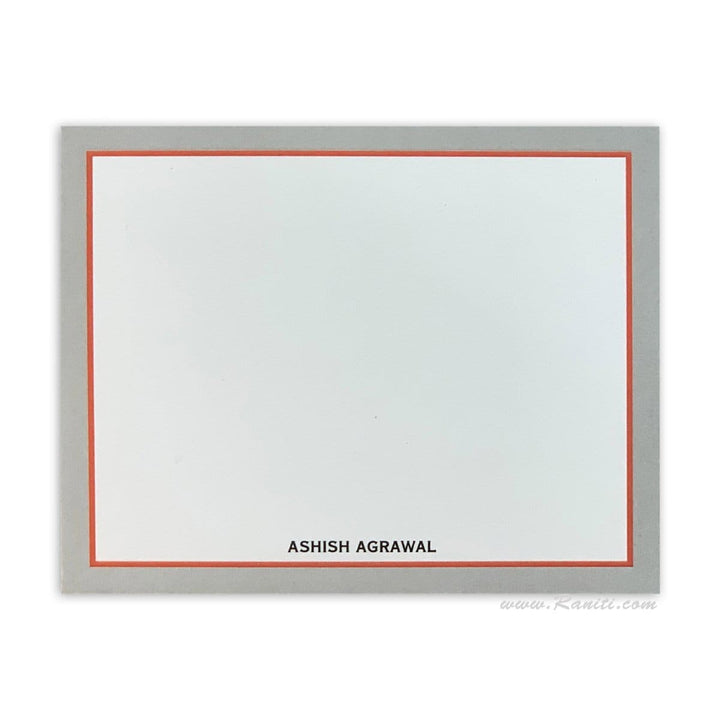 Orange, Brown and White Geometric Design Custom Personalized Classic Note Cards Gift Tag Cards with Envelope | Pack of 25-50 and 100 Note Cards AMNC-9 freeshipping - Raniti LLC - Custom Invitations & Stationery