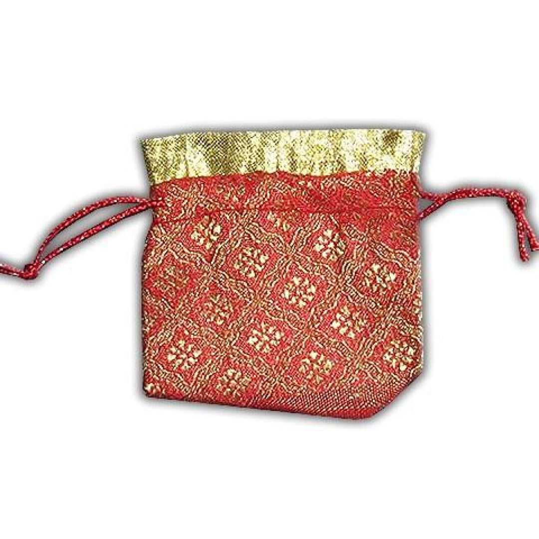 Pack of 10 Brocade Silk Pouches Silver Coin Drawstring Gift bag, Traditional Bags For Jewelry Gifts TB-43 freeshipping - Raniti LLC - Custom Invitations & Stationery