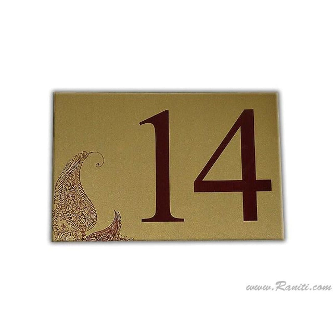 Paislely Theme Custom Table Number Card | Wedding Table Numbers Flat Cards AMTC-2 freeshipping - Raniti LLC - Custom Invitations & Stationery