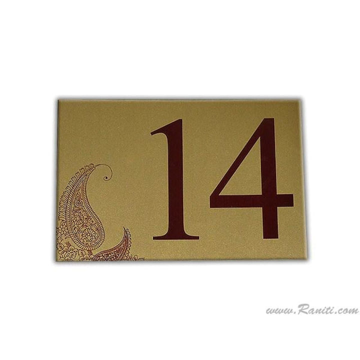 Paislely Theme Custom Table Number Card | Wedding Table Numbers Flat Cards AMTC-2 freeshipping - Raniti LLC - Custom Invitations & Stationery