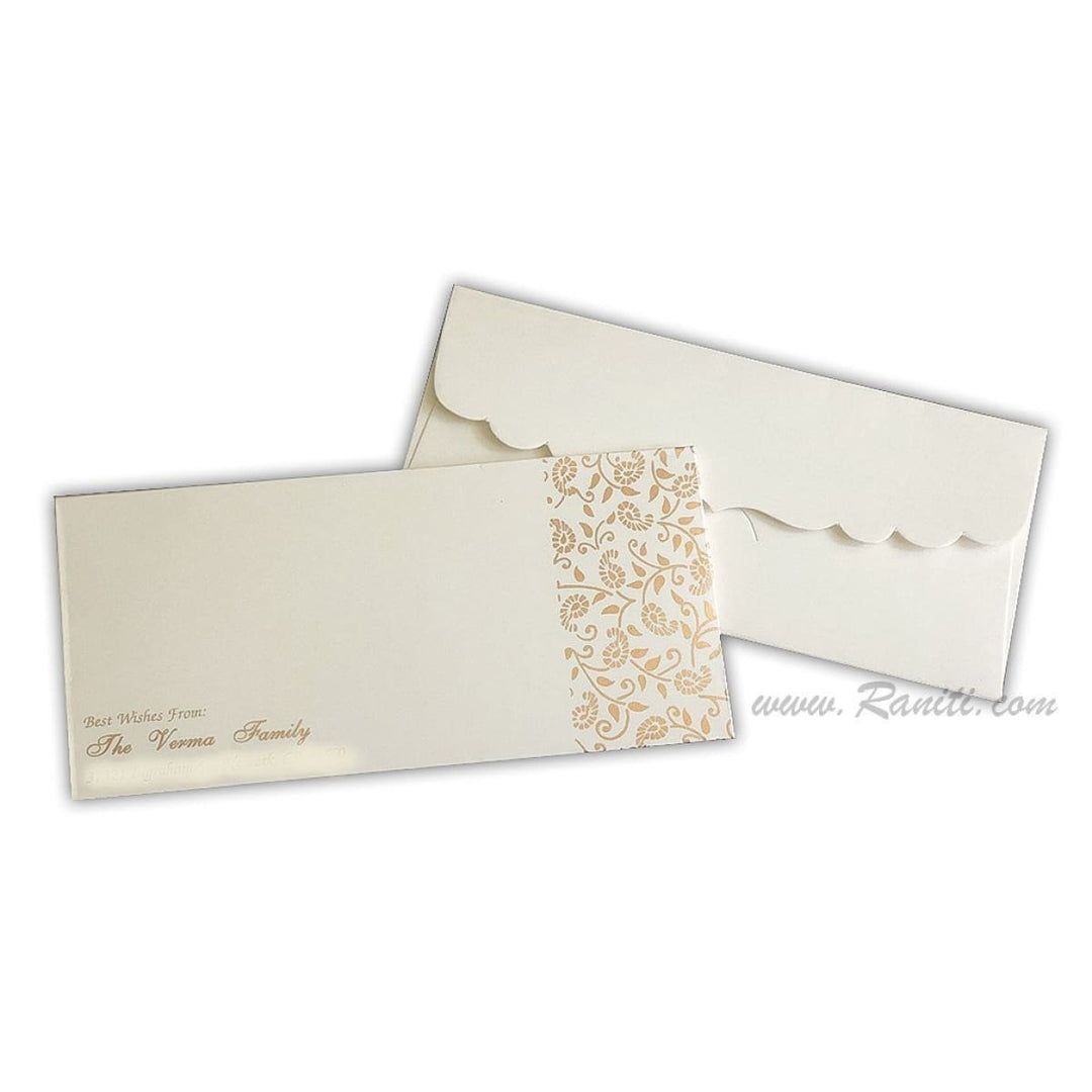 Paisley Design White Money Gift Check Shagan Envelope AME-11 freeshipping - Raniti LLC - Custom Invitations & Stationery