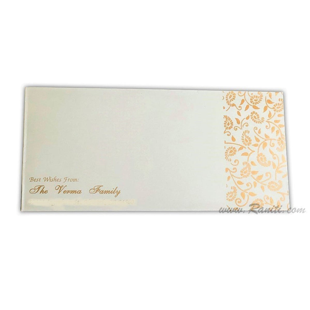 Paisley Design White Money Gift Check Shagan Envelope AME-11 freeshipping - Raniti LLC - Custom Invitations & Stationery