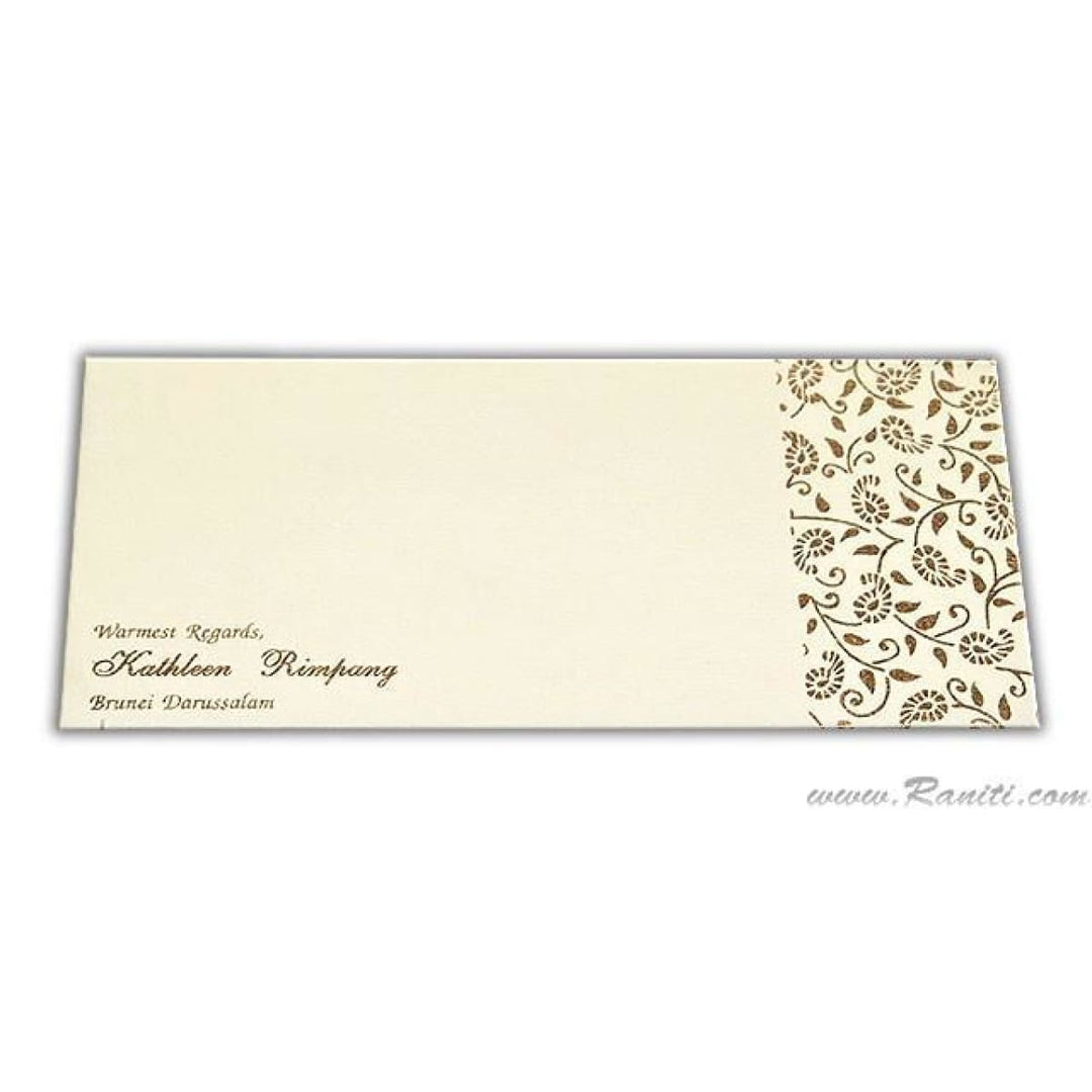 Paisley Design White Money Gift Check Shagan Envelope AME-11 freeshipping - Raniti LLC - Custom Invitations & Stationery