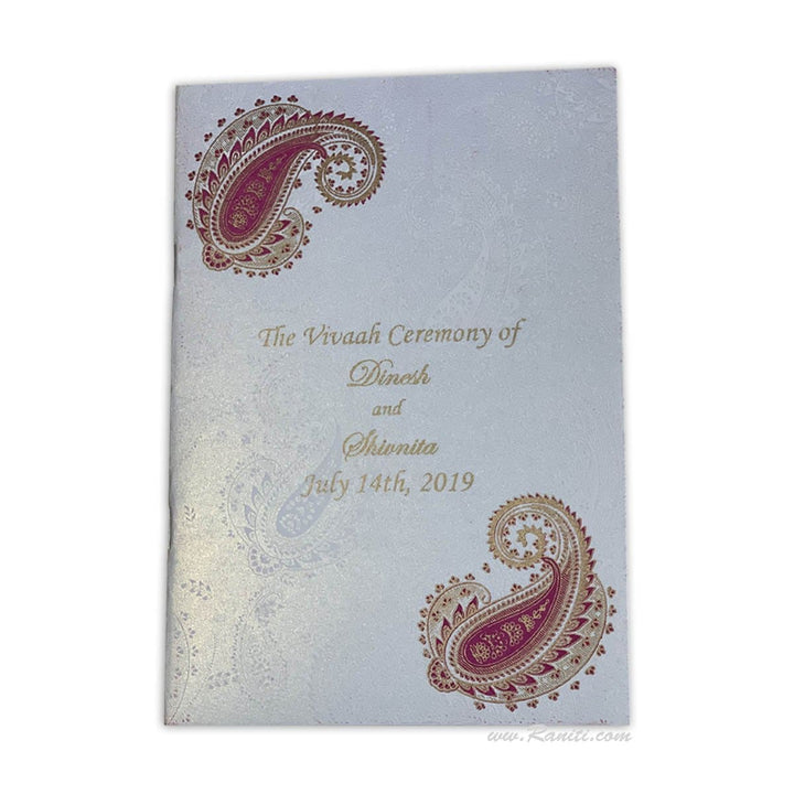 Paisley Theme Custom Wedding Program | Custom Wedding Program Booklet | Ceremony Program with Multiple Pages WP-64 freeshipping - Raniti LLC - Custom Invitations & Stationery