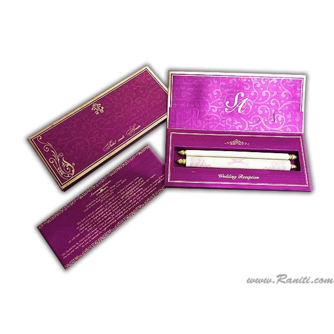 Paris Theme Royal Custom Box Scroll Invitation Card AMSC-45 freeshipping - Raniti LLC - Custom Invitations & Stationery